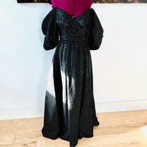 Black and gold quilted gown